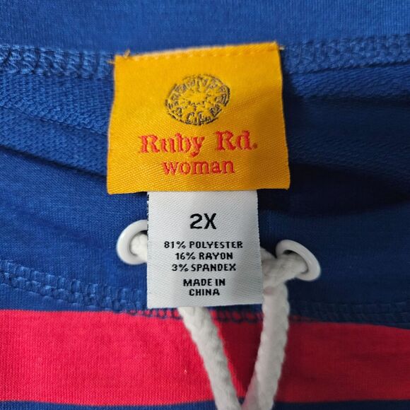 Ruby Rd. Womens Top Multi-Color Size 2X Polyester Blend 3/4 Sleeve Stretch - Picture 6 of 12